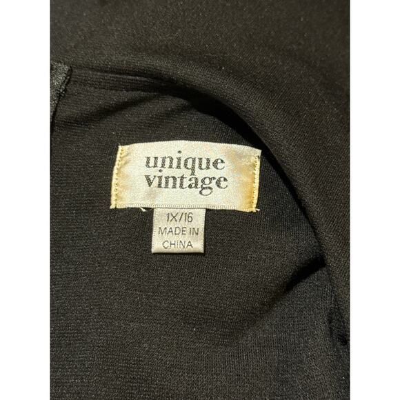 Unique Vintage Black Pin Up Wiggle Dress 1X 16 NWOT - Picture 3 of 3
